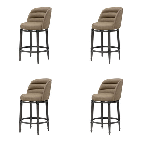 Eunice - Faux Leather Upholstered Swivel Counter Height Barstool