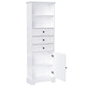 Tall Storage Cabinet With 3 Drawers And Adjustable Shelves For Bathroom