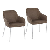 Daniella - Dining Chair (Set of 2) - Chrome Steel And Espresso Faux Leather