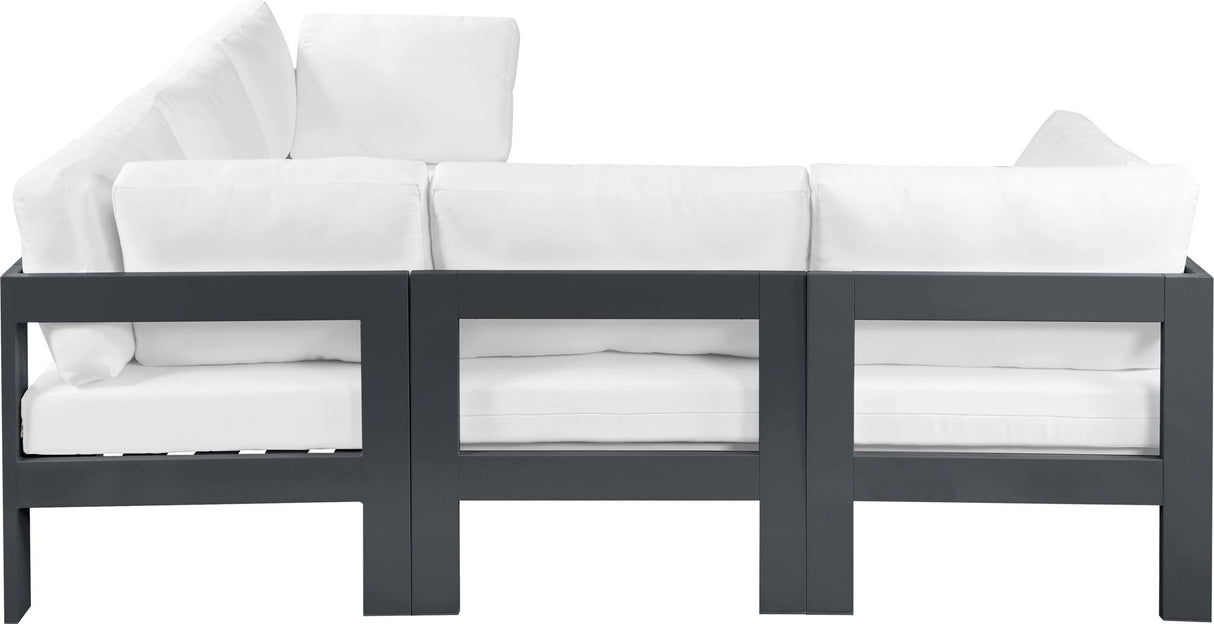 Nizuc - Outdoor Patio 5 Piece Modular Sectional With Gray Frame