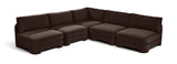 Hammond - Velvet Performance Fabric Upholstered 5 Piece Armless Sectional