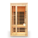 Deluxe Version Plus 1 Person Far Infrared Hemlock Sauna Room With LED Colour Lights - Natural