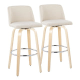 Toriano - 30" Fixed-Height Barstool (Set of 2) - Cream Noize