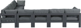 Nizuc - Outdoor Patio 8 Piece Modular Sectional With Gray Frame