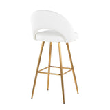 Renee - Upholstered Fixed-Height Barstool (Set of 2) - Gold Base