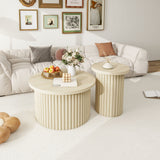 Modern Round Coffee Table And Side Table (Set of 2)