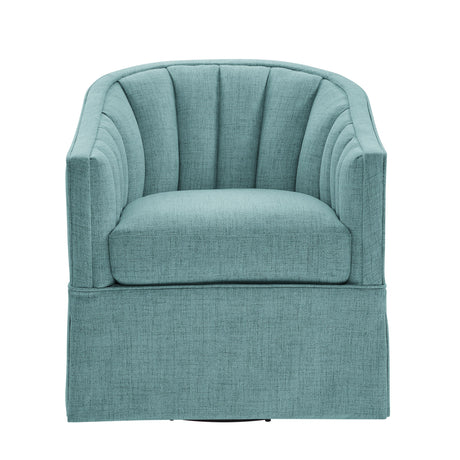 Solitude - Skirted Swivel Accent Chair With Hemp Like