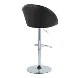Matisse - Highback Adjustable Barstool With Rounded T Footrest (Set of 2) - Chrome Metal