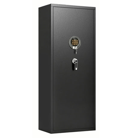 Rifle Safe, Biometric & Keypad Lock, Adjustable Gun Racks With Built In Alarm System