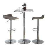Bistro - Square Ale 3 Piece Bar Set - Chrome Metal