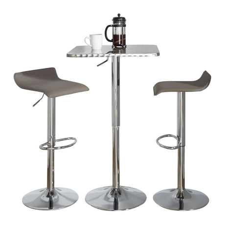 Bistro - Square Ale 3 Piece Bar Set - Chrome Metal