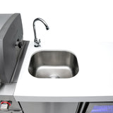 Mont Alpi Deluxe Series 10.5 Ft L-Shaped Propane Outdoor Kitchen Island w/ Side Burner & Beverage Center- MAi400-D90BEV