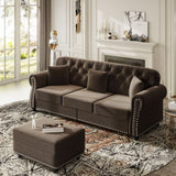 Upholstered Sofa Set With Nailhead Trim And Rolled Armrests, Includes Pillows