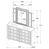 Mika - 8 Drawer LED Dresser With Mirror - Ivory