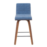 Vienna - Modern Counter Height Swivel Bar Stool - Walnut Finished Wood Frame