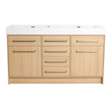 Freestanding Bathroom Vanity With Resin Sink, Soft-Closing Doors And Drawers