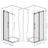Frameless Shower Door, Smooth Sliding Tracks
