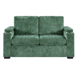 Pull Out Sofa Bed Loveseat With Twin Mattress, Cup Holders And Arm Storage
