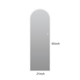 LED Full Length Wall Mirror With Symmetrical Arch Design, Dimmable 3 Color Temperature Lighting - Silver