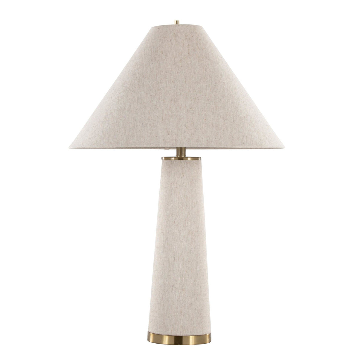 Kona - 28" Table Lamp - Brass Metal And Natural Linen From Grandview