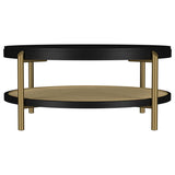 Arini - Round Coffee Table With Storage Shelf