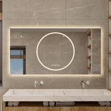 LED Vanity Mirror With Anti Fog & Dimmable Lights, Wall-Mounted - Antique Silver