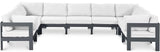 Nizuc - Outdoor Patio 9 Piece Modular Sectional With Gray Frame