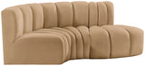 Arc - Velvet 3 Piece Modular L-Shaped Sofa
