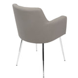 Andrew - Contemporary Dining / Accent Chair (Set of 2) - Chrome And Gray Faux Leather