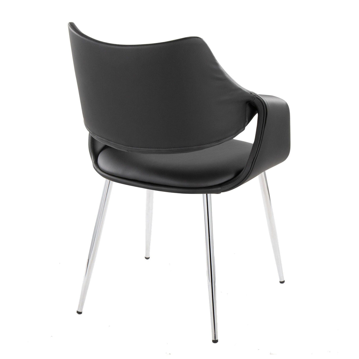 Curvo - High Back Upholstered Chair (Set of 2) - Chrome Metal Legs