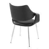 Curvo - High Back Upholstered Chair (Set of 2) - Chrome Metal Legs