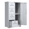 Metal Storage Vertical Filing Cabinet With Lock, 4 Drawers, 1 Door, Steel Construction, School / Office Use