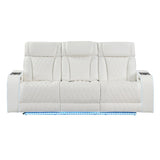 Electra - Power Reclining Sofa With Power Headrests, Drop Down Table, Reading Light, Massage, LED Lighting And USB Control