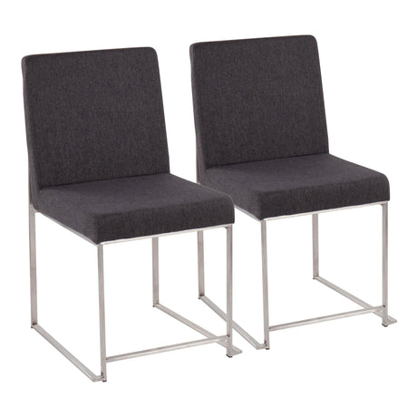 Fuji - High Back Dining Chair - Stainless Steel (Set of 2)