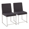 Fuji - High Back Dining Chair - Stainless Steel (Set of 2)