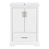 Bathroom Vanity With Sink, 1 Divided Drawer And 2 Soft Close Doors With Double Shelf