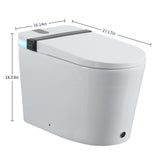 Smart Toilet With Bidet Seat Built In, Auto Open / Close Seat, Foot Sensor, LED Display - White