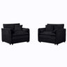 Modern Chenille Oversized Accent Chair, Comfy Single Sofa With Large Seat (Set of 2)
