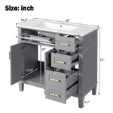 Modern Bathroom Vanity With Ceramic Sink, Soft Close Storage Cabinet