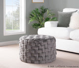 Braided - Round Velvet Ottoman