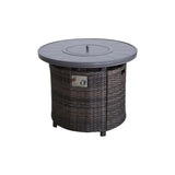 Outdoor Fire Pit Table With Lid - Espresso