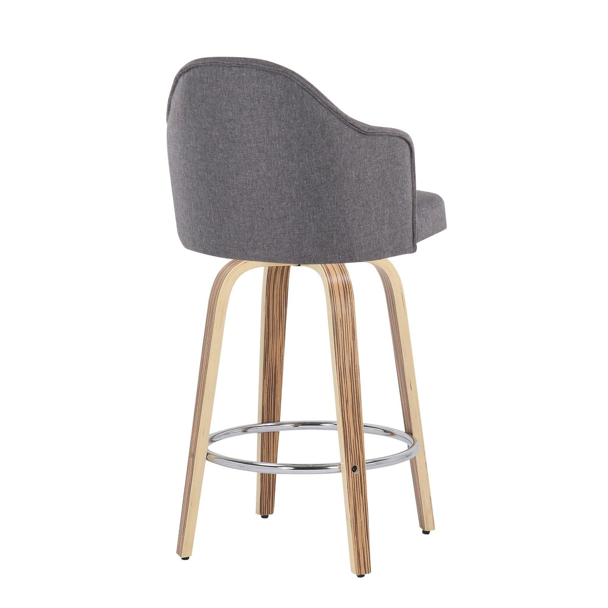 Ahoy - Fixed - Height Counter Stool - Zebra Wood Legs And Round Footrest (Set of 2)