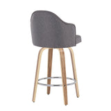 Ahoy - Fixed - Height Counter Stool - Zebra Wood Legs And Round Footrest (Set of 2)