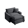 Classic Modern Comfortable Single Chair Deep Seat Sofa With Footstool