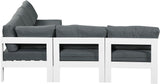 Nizuc - Outdoor Patio 5 Piece Modular Sectional With White Frame