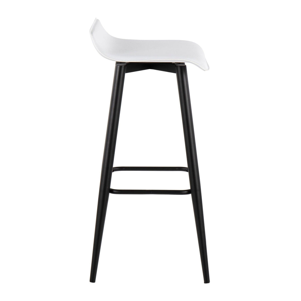 Ale - Contemporary Fixed-Height Barstool (Set of 2) - Black Steel Frame