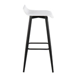 Ale - Contemporary Fixed-Height Barstool (Set of 2) - Black Steel Frame