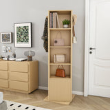 360 Degrees Rotating Makeup Cabinet With Full-Length Mirror, Jewelry Storage