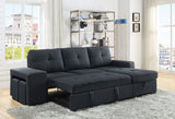 Lucas - Sleeper Sectional Sofa With Reversible Storage Chaise - Dark Gray