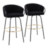 Claire - 30" Fixed-Height Barstool (Set of 2) - Black Base